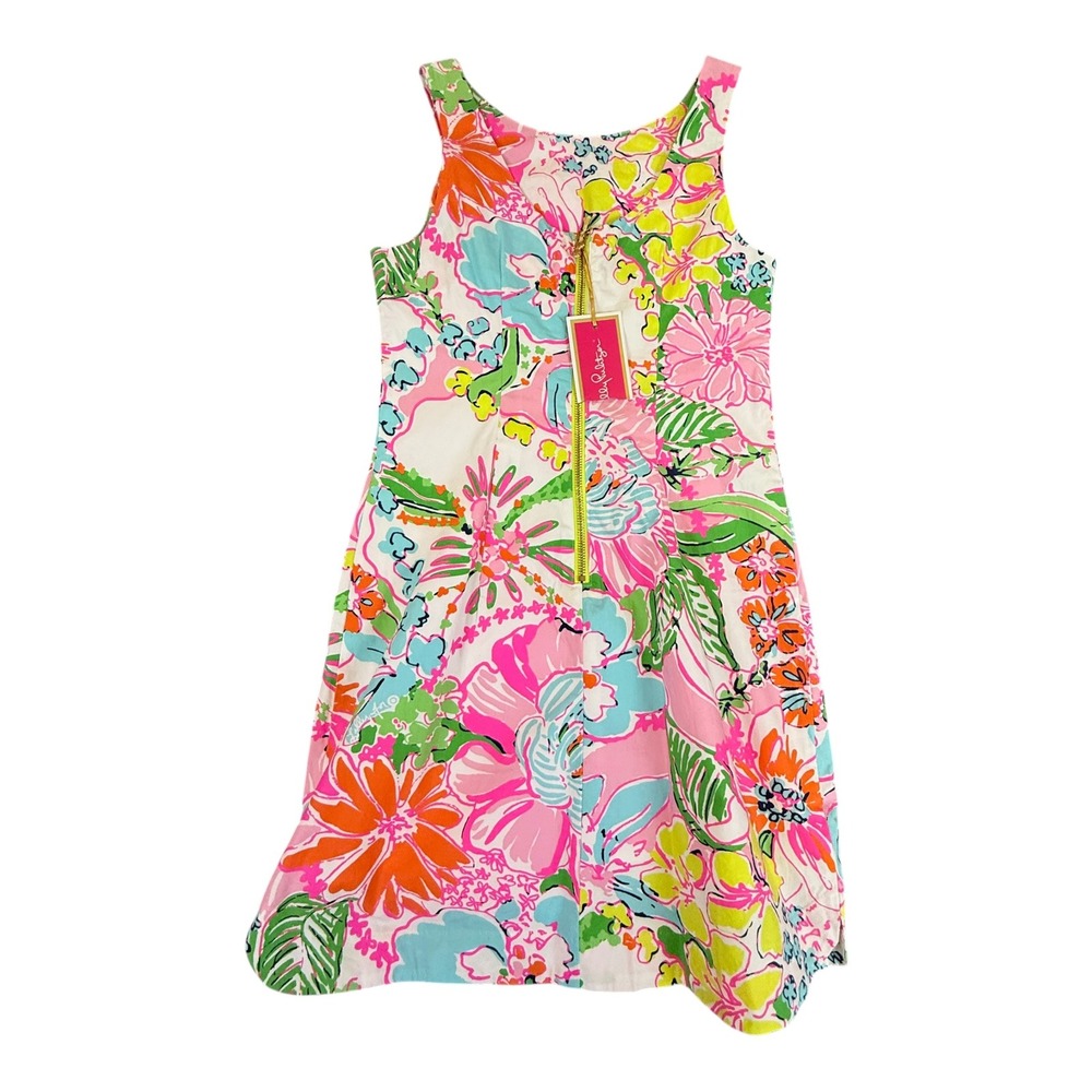 Lilly Pulitzer for Target Shift Dress Womens 2 Pink Floral Lace Trim Mini Lined - Picture 9 of 14
